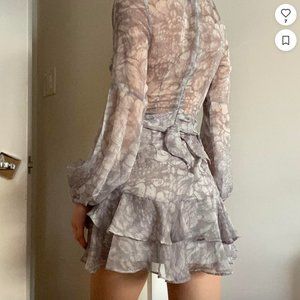 ruffle mini fairy dress long sleeve